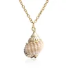 2019 Hotsale Natural Simple Spiral Sea Shell Long and Short Sexy Pendant Necklace Jewelry