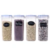 Bpa Free 4L(135OZ) 4pack Cheap Plastic Airtight Cereal Food Storage Container Set With Lid wholesale