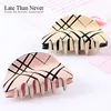 Hot Sale Solid Color Tartan Check Rhinestone Acrylic Hair Clips Large White Black Hair Claw