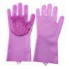 cut resistant latex silicon washing dishes gloves with scrubber