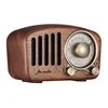 Best quality factory customizable real walnut wooden bluetooth fm 9v battery portable shower radio receiver speaker