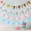 Nordic Ins Wave Pattern Hot Stamp Paper Decoration Pull Flag Pennant Banner Biodegradable Disposable Party Decoration Supplies