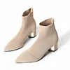 OEM Fashion Fly Knitted Sock Boots Ankle Boots For Women