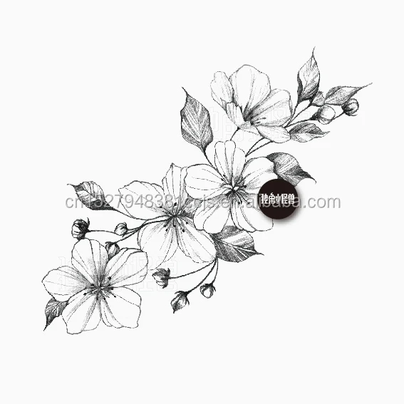 Special Own Design Sketch Begonia Crab Apple Flower Chinese Style Customs Tattoo Sticker Long Lasting Freshness Collarbone Buy Sketch Begonia Customized Freshness Long Lasting Collarbone Product On Alibaba Com