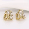small yellow cubic zirconia cz earring, 14k gold filled earrings