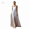2019 hot women evening dress lace sleeveless strapless wedding chiffon mesh floor length sequined quinceanera dresses