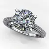 2 Carat Moissanite Diamond 14kt White Gold Engagement Ring