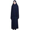 Wholesale Solid Color Loose Two-Piece Set Jilbab Muslim Clothing Hijab Abaya
