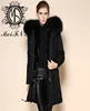 New winter fashion white,black,grey long fake fox fur coat for lady fur vest