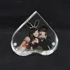 clear acrylic photo frame with magnets magnetic picture frame block solid 4x6 clear acrylic hear shape standing photo frame