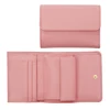 newest saffiano leather folded flap trifold button wallet with coin card pocket