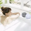 25gm Snow White Shower Puffs with Ribbon Bath Sponge Nylon Mesh Poufs Body Scrubbers