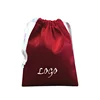 hot sale hair packing reusable drawstring bags customized printed logo cheap drawstring bag gift satin red drawstring dust bag