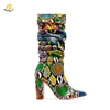 Infinite Stroll Girl X1904001block heel snake print cowboy custom long shoes for ladies thigh high snakeskin boots women botas