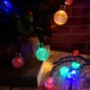 Solar Globe String Light Outdoor, Solar energy 20ft 30 LED Fairy Bubble Crystal Ball String Lights 8 Mode Warm White