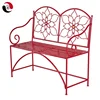 Hot Selling Pattern Red Double Seats Metal Garden Bench