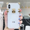 For iphonexsmax big transparent mobile phone case for iPhone xr tide brand high transparent mobile phone shell square lock for