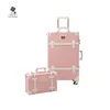 Retail Pu Women Vintage Suitcase Sets Cute Hand Carry-On Luggage With 360 Degree Spinner Wheel