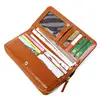 Amazon 2019 UK Style Three folds for long style Brown Leather Custom Ladies Wallet