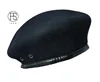 Fashion High-quality wool-like polyester Training Hat for Military Students and Training Staff Black Beret Cap