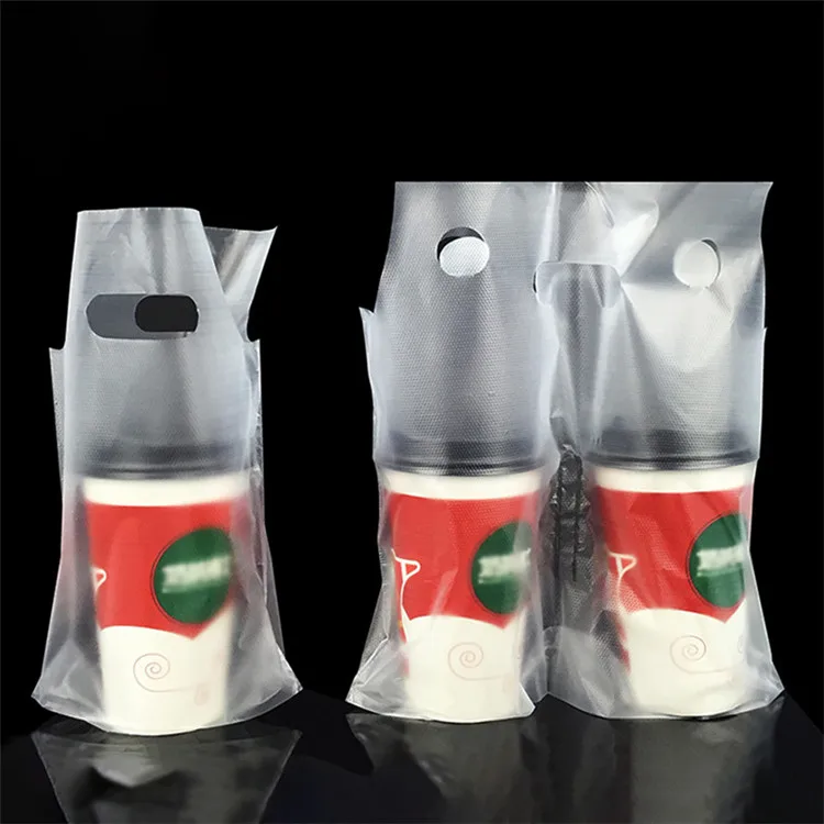 Disposable Packing Bag Plastic Drinking Takeaway Bag Transparent Coffee
