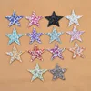 3d Crystal Rhinestone Gold Silver Red Star Patches for Clothing Iron on Clothes Bag Appliques Badge Stripes Pentagram Stickers