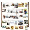 Wooden Wall Multi Photo Display Pictures Organizer DIY Wood Picture Frames Collage for Hanging Wall Decor with 30 Clips