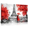Giclee Print Canvas Painting Reproduction Paris Tower Red Umbrella Canvas Wall Art Picture Print Drop Shipping Wholesale
