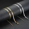 Wholesale Bulk Flat Snake Herringbone Chain 4mm Stainless Steel Silver Gold Plating Women Chain Necklace