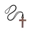 Wholesale custom elegant fashion wood cross crucifix on cord necklace