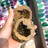 Wholesale Natural gold electroplate agate geode jewelry box