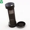 plastic Transparent cylinder packaging box clear with Iron cover cap