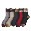 Wholesale Winter Women Rainbow Dots Spliced Striped Wool Boots Socks