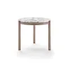 Round solid oak wood coffee table small white end table with white marble top