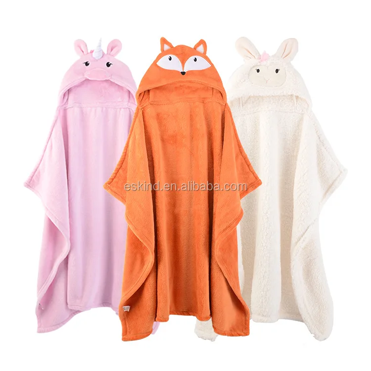 
Eskind Sherpa Fleece Wearable Cloak Blanket Unicorn Design Warm Winter Kids Hooded Cape Security Baby Blanket With Animal Hooded 
