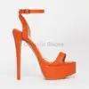 Latest arrival hot high heel sexy sandals open back high heel platform stiletto heel faux leather Shoes Sandals for women girls