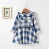 Kids 2019 Spring Autumn Wholesale Children's Soft Casual Pattern Long Sleeve Hooded Dress For 1-6Y Girls