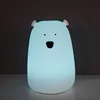 Children Kid Toy Gift Children Baby Bedroom Cute Bear Silicone LED Night Light Color with Pat Discoloration