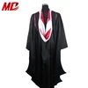 US Polyester satin Chevron style graduation gown sets Academic degree hoods