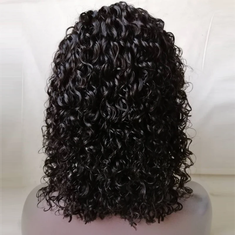 
Short 13x6 Lace Front Human Hair Wigs Pre Plucked With Baby Hair Curly Brazilian Remy Hair Lace Front Bob Wigs 150% Density 