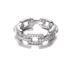 925 Sterling silver jewelry Diamond-wrapped twist chain cuban ring