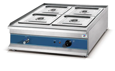 HB-4 4 pans stainless steel table top electric sauce food warmer bain marie on alibaba
