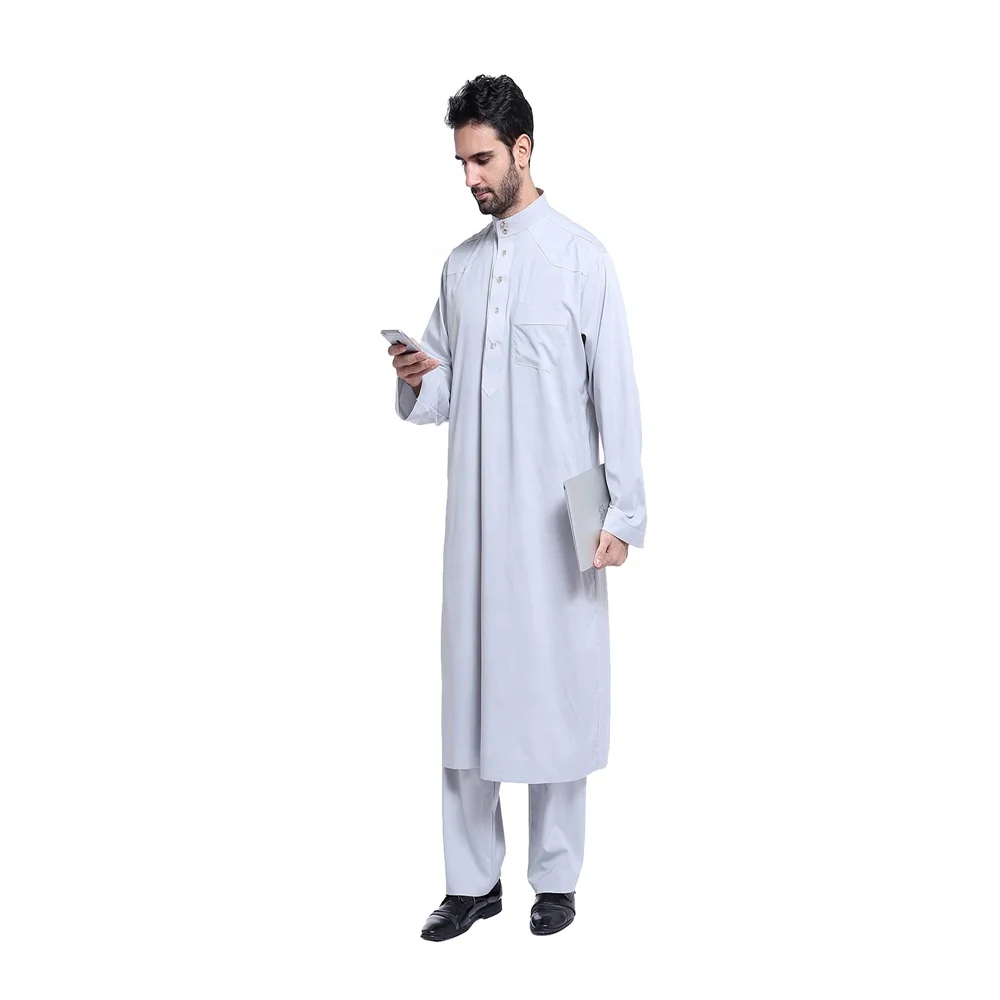 Nabeel Chambray Men's Kurta/ Mens long sleeve top Mens Islamic Clothing 