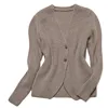 100% cashmere two button cardigan 7GG knitwear sweater coat cardigan