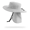 Custom anti uv sun protection bucket hat waterproof neck flap cover fishing hat