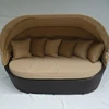 Modern Outdoor Garden Rattan Furniture Sun Lounge Daybed Lounge Daybed Sofa with Canopy