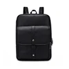Custom new wholesale soft leather black book plain school business 14 inches daily men travel travel pu laptop backpack