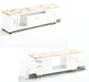 White marble picture and top glass TV stand TV bench with drawers