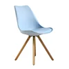Modern leather cushion solid beech leg computer dining plastic tulip leisure chair