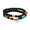 2019 new arrival black lava stone beads essential oil bracelet chakra healing yoga bracelet